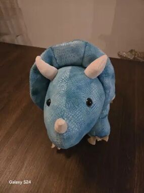 Blue Plush Triceratops Stuffed Animal